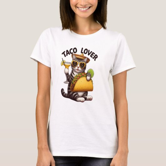 Coole Katze am Dienstag Taco T-Shirt (Vorderseite)
