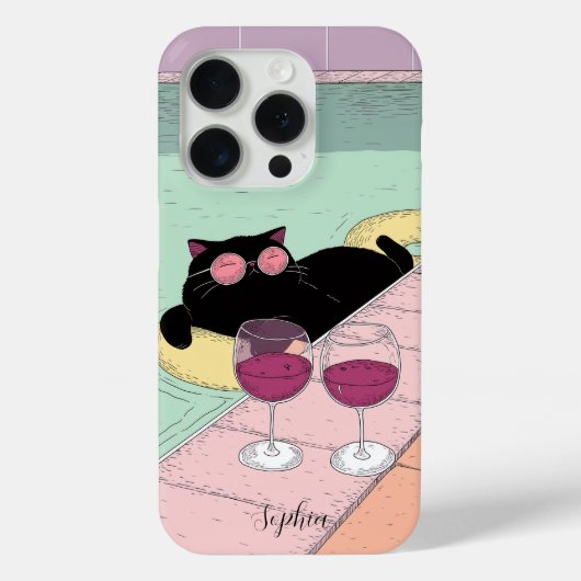 Coole Katze am Pool iPhone/iPad Gehäuse Case-Mate iPhone Hülle (Rückseite)