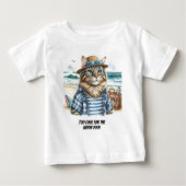Coole Katze am Strand Baby T-shirt (Vorderseite)
