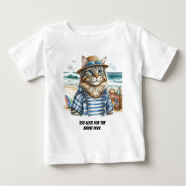 Coole Katze am Strand Baby T-shirt