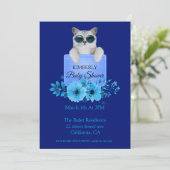 Coole Katze auf der Pocket Baby-Dusche Einladung (Stehend Vorderseite)