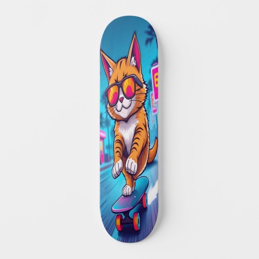 Coole Katze auf Rädern Edition 3 Skateboard (Vorderseite)