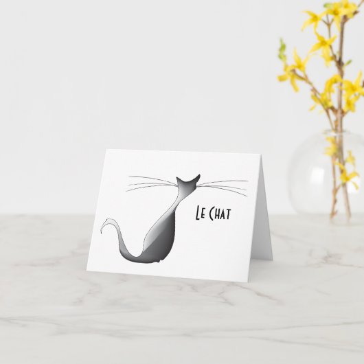 Coole Katze BLANK Note Card Karte (Gelbe Blume)