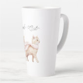 Coole Katze Blush Rosa Schal Milchtasse (Rechte Ecke)
