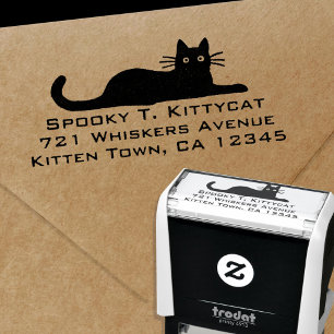 Coole Katze, die heraus Rückholmailings-Adresse Permastempel