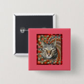 Coole Katze - DU KANNST Deinen Geschenk! Button (Vorne & Hinten)