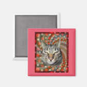 Coole Katze - DU KANNST Deinen Geschenk! Magnet (Vorderseite/Rückseite)