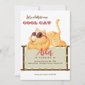 Coole Katze Einladung (Vorderseite)