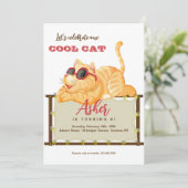 Coole Katze Einladung (Stehend Vorderseite)