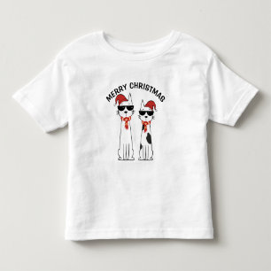 Coole Katze Frohe Weihnachten Kleinkind T-shirt