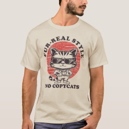 Coole Katze Fur-realer Stil Keine Copycats Vintag T-Shirt