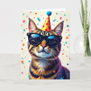 Coole Katze Geburtstagskarte Karte
