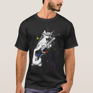 Coole Katze Gitarre Gitarrist Instrument Elektris T-Shirt