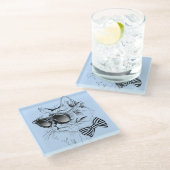 Coole Katze Glasuntersetzer (Schrägansicht)