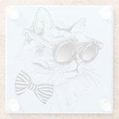 Coole Katze Glasuntersetzer (Rückseite)