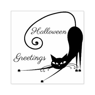 Coole Katze! Halloween Greetings Rubber Briefmarke Gummistempel