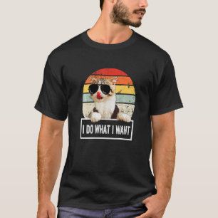 Coole Katze Ich tue, was ich Katze Vintag Retro Ge T-Shirt