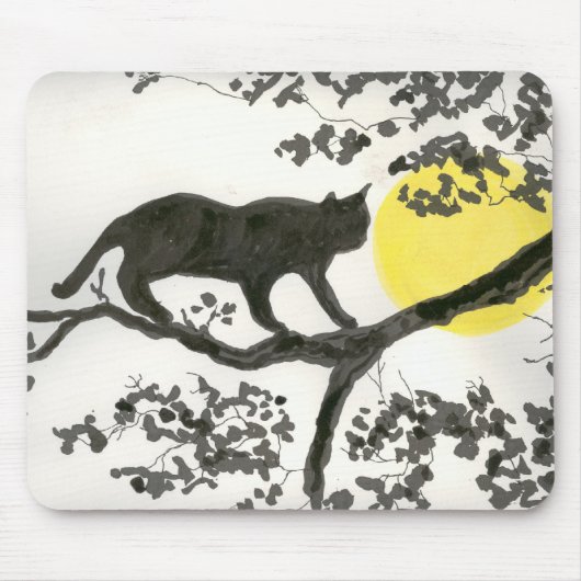 Coole Katze im Baum Mousepad (Vorne)