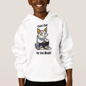Coole Katze im Block | Stylish Lynx Kids Hoodie (Vorderseite)