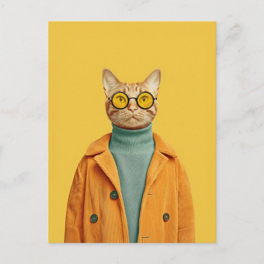 Coole Katze im Stil Postkarte (Vorderseite)