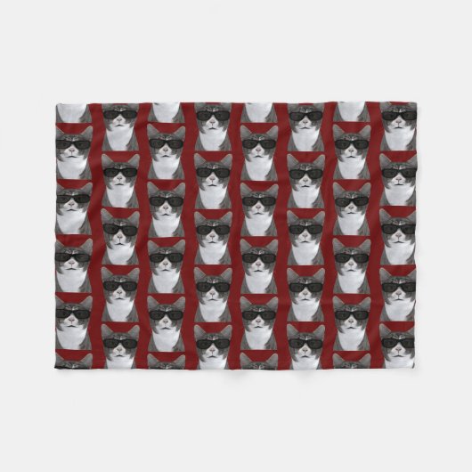 Coole Katze in der Stadt Fleecedecke (Vorderseite (Horizontal))