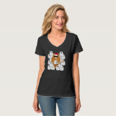 Coole Katze in Santa S Hut mit Toilettenpapier Gra T-Shirt (Vorderseite Vollansicht)