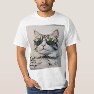 Coole Katze in Schatten - Gute Dinge kommen T-Shirt