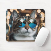 Coole Katze in Sonnenbrille, Katze Mousepad (Mit Mouse)
