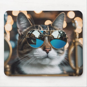 Coole Katze in Sonnenbrille, Katze Mousepad