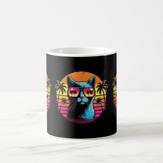 Coole Katze in Sonnenbrille Katzen Liebhaber & Bes Kaffeetasse (Mittel)