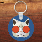 Coole Katze in Sonnenbrille Schlüsselanhänger (Vorderseite)