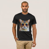 Coole Katze in Sonnenbrille T-Shirt (Vorne ganz)