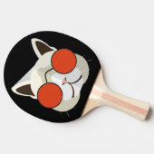 Coole Katze in Sonnenbrille Tischtennis Schläger (Seitenansicht)