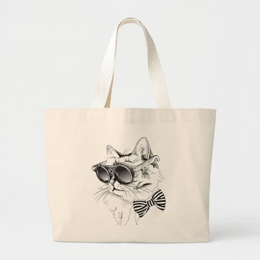 Coole Katze Jumbo Stoffbeutel (Vorne)
