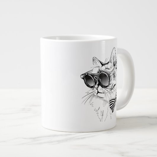 Coole Katze Jumbo-Tasse (Vorderseite Rechts)