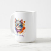 Coole Katze Kaffeetasse (Vorderseite Links)