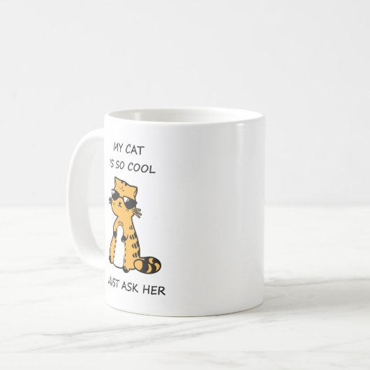 Coole Katze Kaffeetasse (Vorderseite Links)