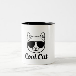 coole Katze   Katzenliebhaber Design Zweifarbige Tasse