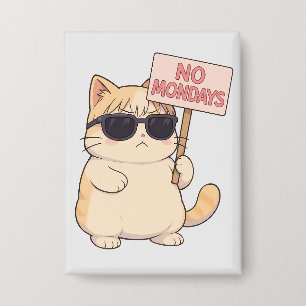 Coole Katze Kein Montag Ästhetik Meme Button