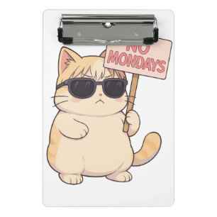 Coole Katze Kein Montag Ästhetik Meme Mini Klemmbrett