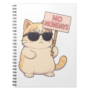 Coole Katze Kein Montag Ästhetik Meme Notizblock