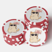 Coole Katze Kein Montag Ästhetik Meme Pokerchips (Stapel)