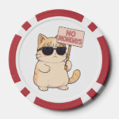 Coole Katze Kein Montag Ästhetik Meme Pokerchips (Rückseite)