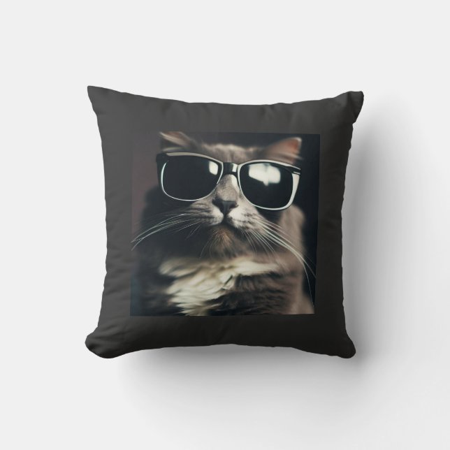 Coole Katze Kissen (Vorderseite)