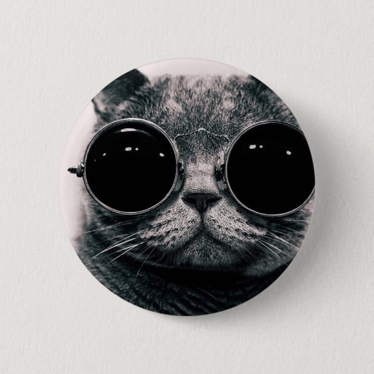 coole Katze Kool Kat mit Sonnenbrille Button (Vorderseite)
