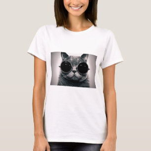 coole Katze Kool Kat mit Sonnenbrille T-Shirt