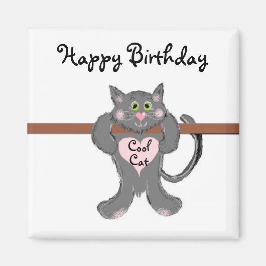Coole Katze Magnet (Vorne)