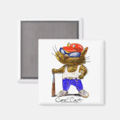 Coole Katze Magnet (Vorderseite/Rückseite)