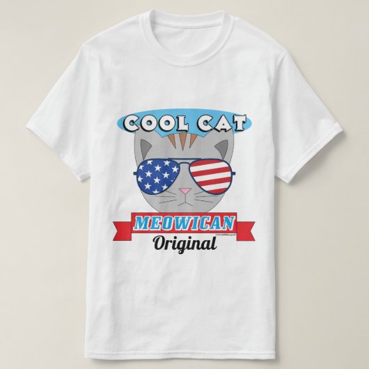 Coole Katze Meowican Original Patriotic Funny Pub T-Shirt (Design vorne)