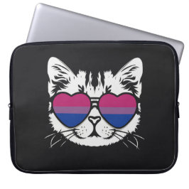 Coole Katze mit Bisexueller Flaggenbrille Laptopschutzhülle